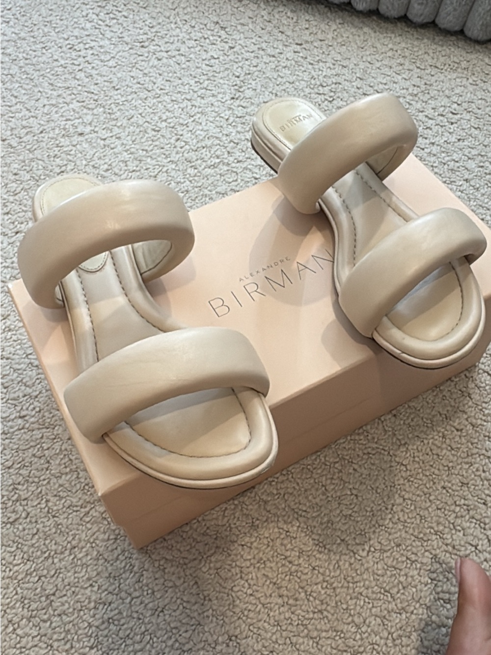 Alexandre Birman lilla flat sandal eggshell leather 38.5